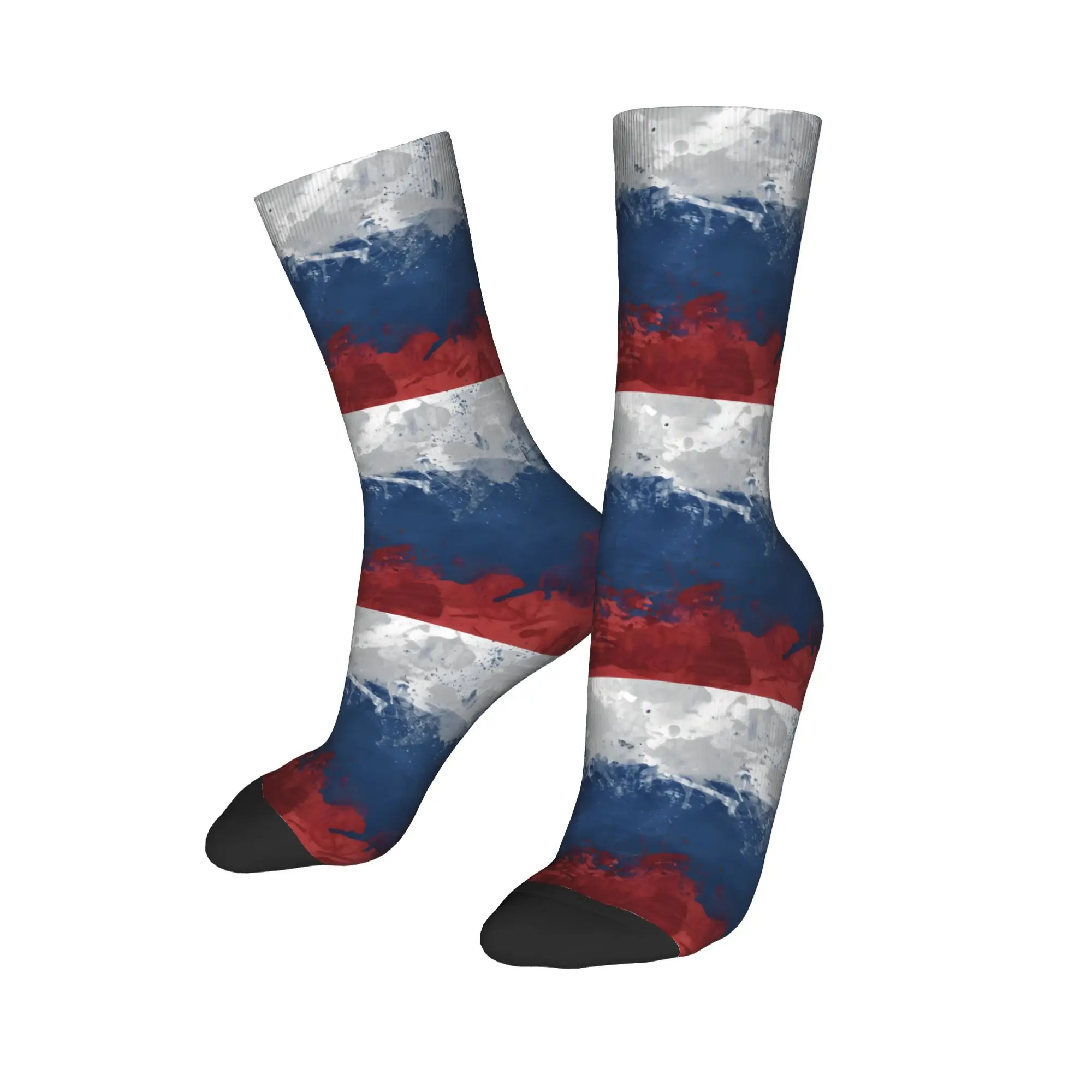 Retro Soviet Flag Crew Socks - Warm Fashionable Hammer and Sickle Design