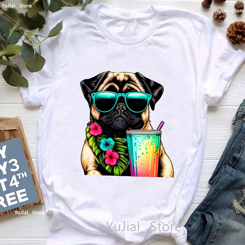 Colorato Pug/Jack Russel Terrier/Golden Retriever/Pomeranian/Pastore Tedesco/Bernies Mountain/Beagle/Bassotto Stampa T Shirt