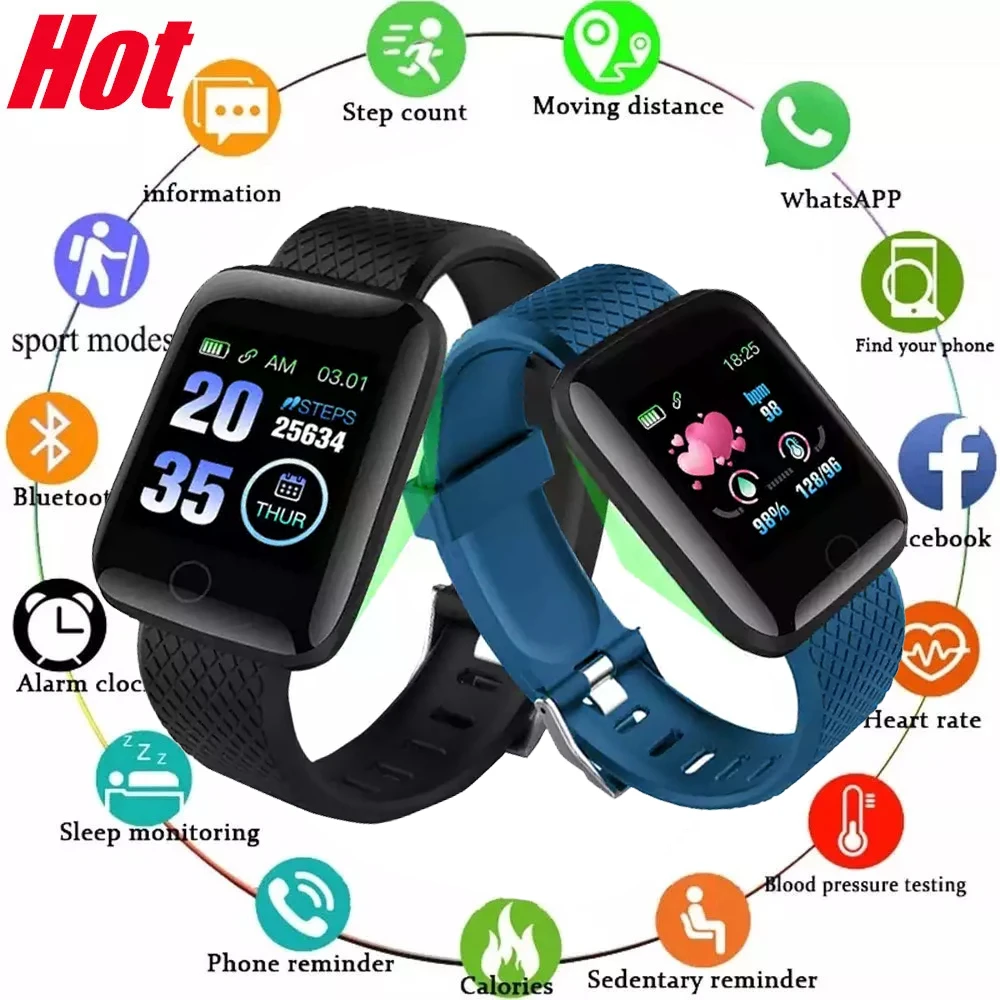 D13 Smart Watch 116plus Bluetooth Fitness Tracker Sports Watch Heart