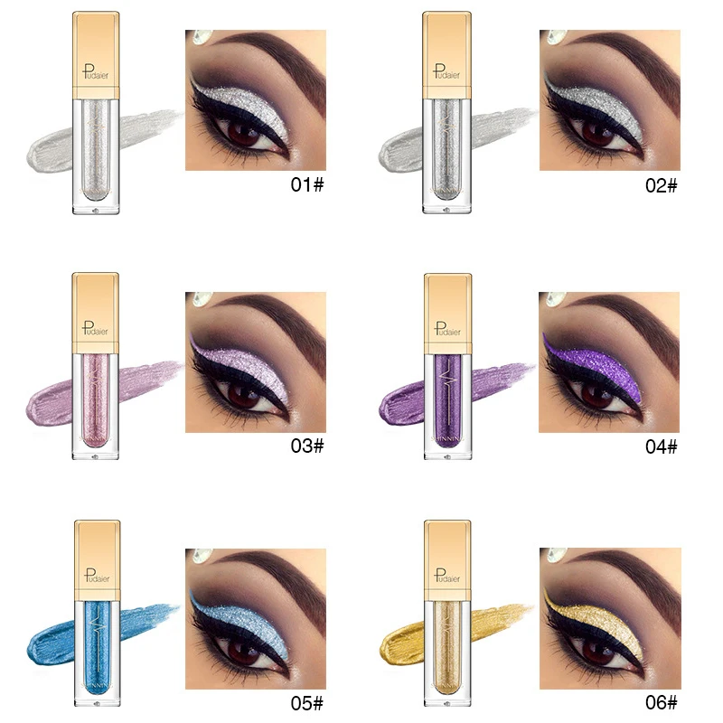 Eye shadow Black Glitter Shimmer Pigment Nude Makeup Waterproof Festival Eyes Metallic Smokey Liquid Cosmetics