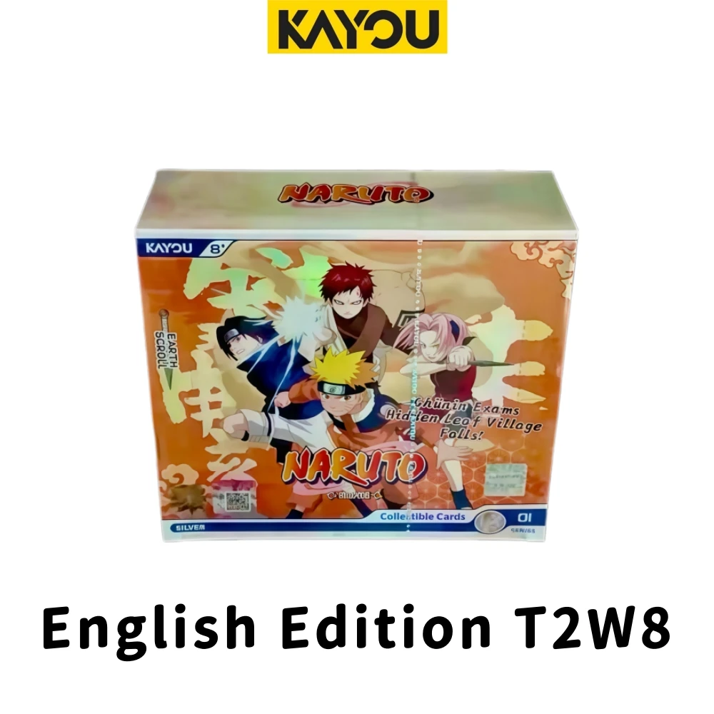 영어판 KAYOU 나루토 카드 T2W9 T4W6 T4W7 T2W8 애니메이션 상품 컬렉션 플래시 카드 어린이 장난감 선물