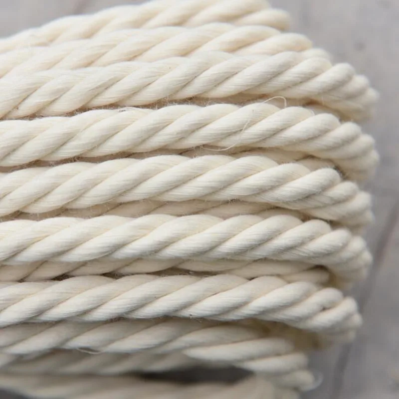 1mm/3mm/4mm/6mm/8mm10mm Natural Handmade Cotton Cord Thread Macrame Crochet Rope DIY Hanging Tapestry Weaving Yarn Knitting Rope