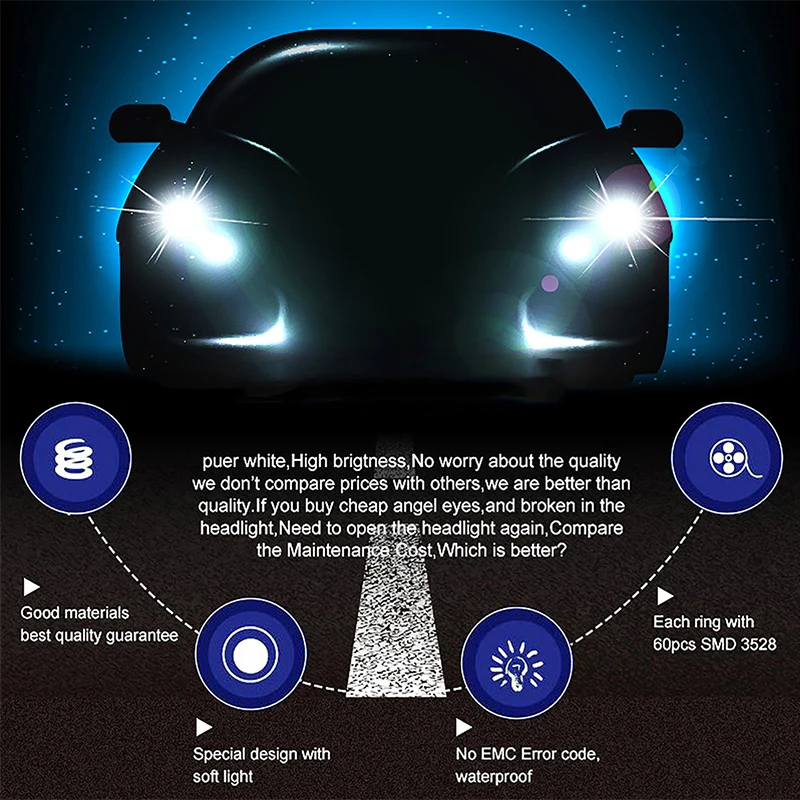 4Pcs For Mazda 3 MPS Speed Axela Mazda3 Super Bright LED Angel Eyes Halo Rings C