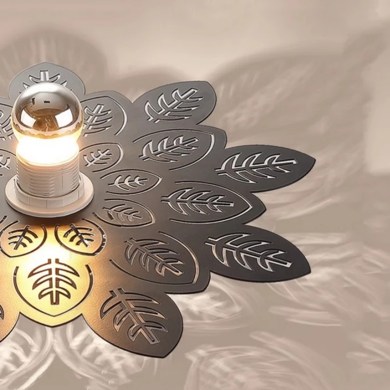 Omee Art Deco White Flower Shadow LED Wall Lamp Modern Creativity Foyer Stair Ceiling Plate Leaf Aisle Lights Corridor Lamps