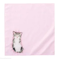 Japanese Style Portable Sweat Catty Pocket Handkerchief Square Towel Small Milk Cat Handkerchief Small Hand Towel Cat Pattern 5