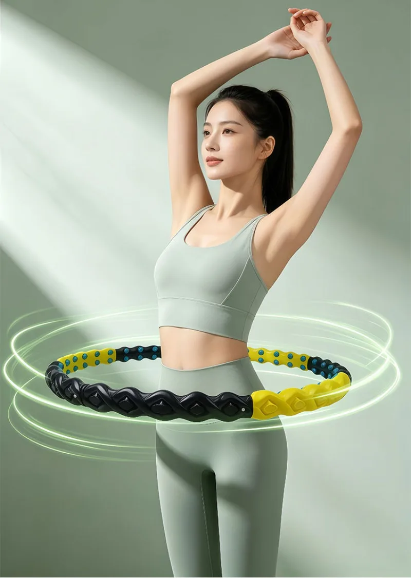 마그넷 스포츠 후프 슬리밍 벨리 컴프레션 지능형 마사지 PE 소프트 스프링 조립 운동 후프 하드 후프 전용
