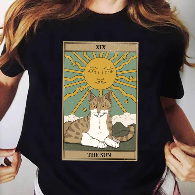 Tarot Cat Black T-Shirts at The Great Cat Store