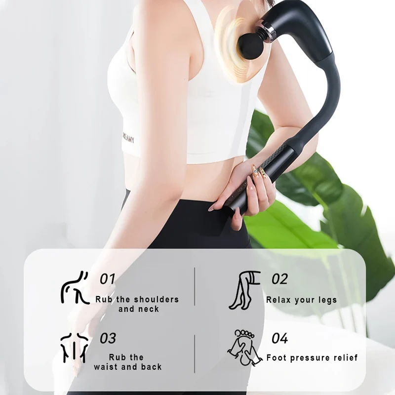Rechargeable Fascia Gun For Body Neck Back Deep Muscle Massager Vibration Massage Gun Body Shaping Relaxation Fitness Slimming