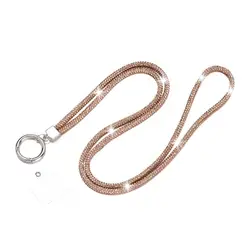 Sparkling Rhinestone Phone Lanyard with Anti - Lost Chain Strap (Champagne)