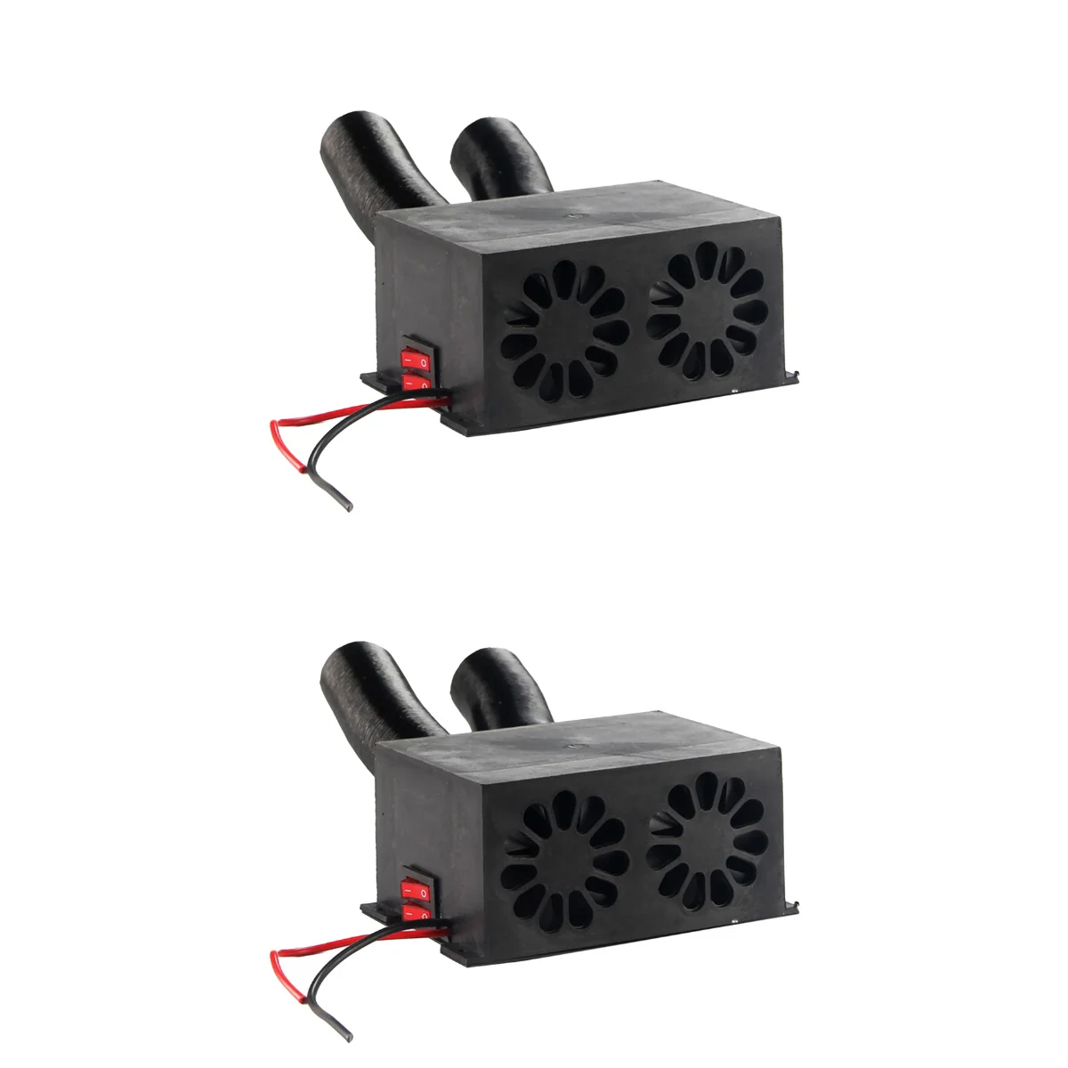 

2pcs 12V Car Portable Fan Heater Defroster Demister for Truck Bus Van (Black)