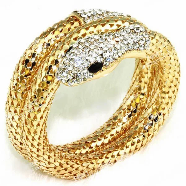 2022 new snake-shaped bracelet punk exaggerated fashion multi-layer full diamond multi-strand snake bracelet 2