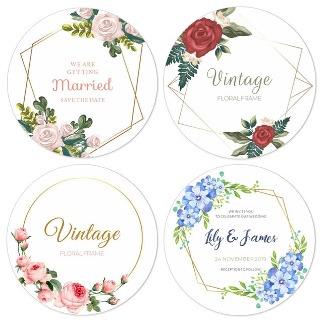 Wedding thank you stickers,Wedding Stickers,Custom Wedding labels,Floral wedding  stickers,personalized wedding labels - AliExpress