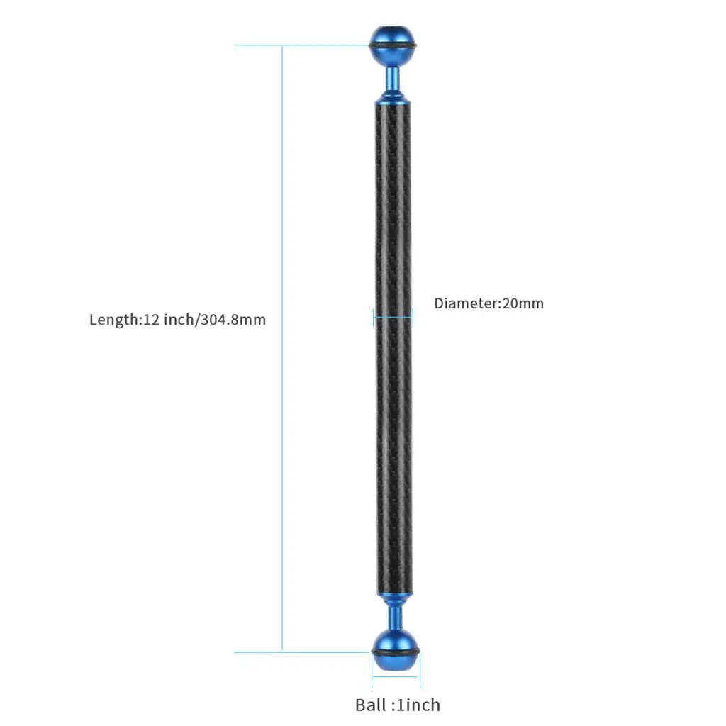 내구성이 뛰어난 알루미늄 다이빙 카메라 클립 12인치 연장 암 클램프 마운트 (수중 촬영 액세서리)