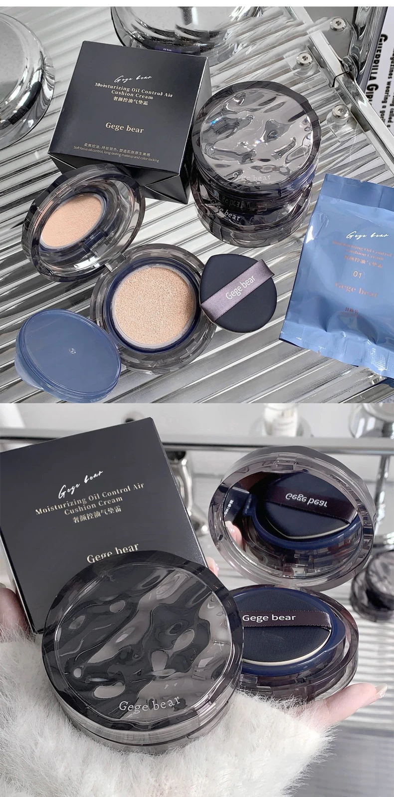 Description Picture 6 of itemBB Cream Air Cushion Foundation Full Coverage Waterproof Longlasting Concealer Oil-control Soft Cushion Compact Face Makeup Base