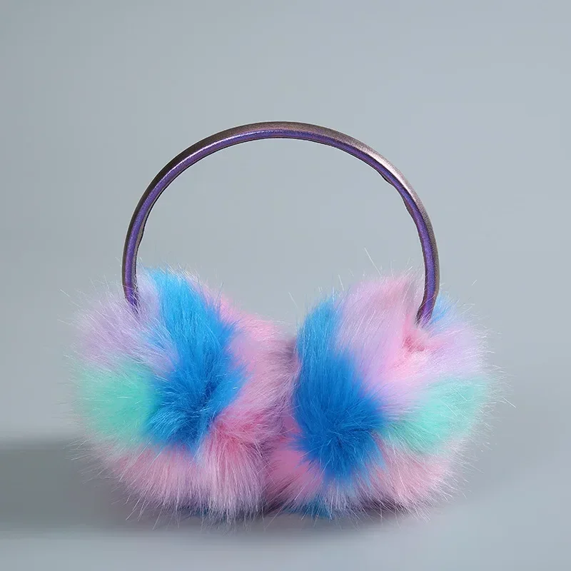 Colorful Warm Winter Earmuffs Fashion Color Cold-proof Imitation Rabbit Fur Top-mounted Fluffy Fairy Earmuffs Ear Muffs