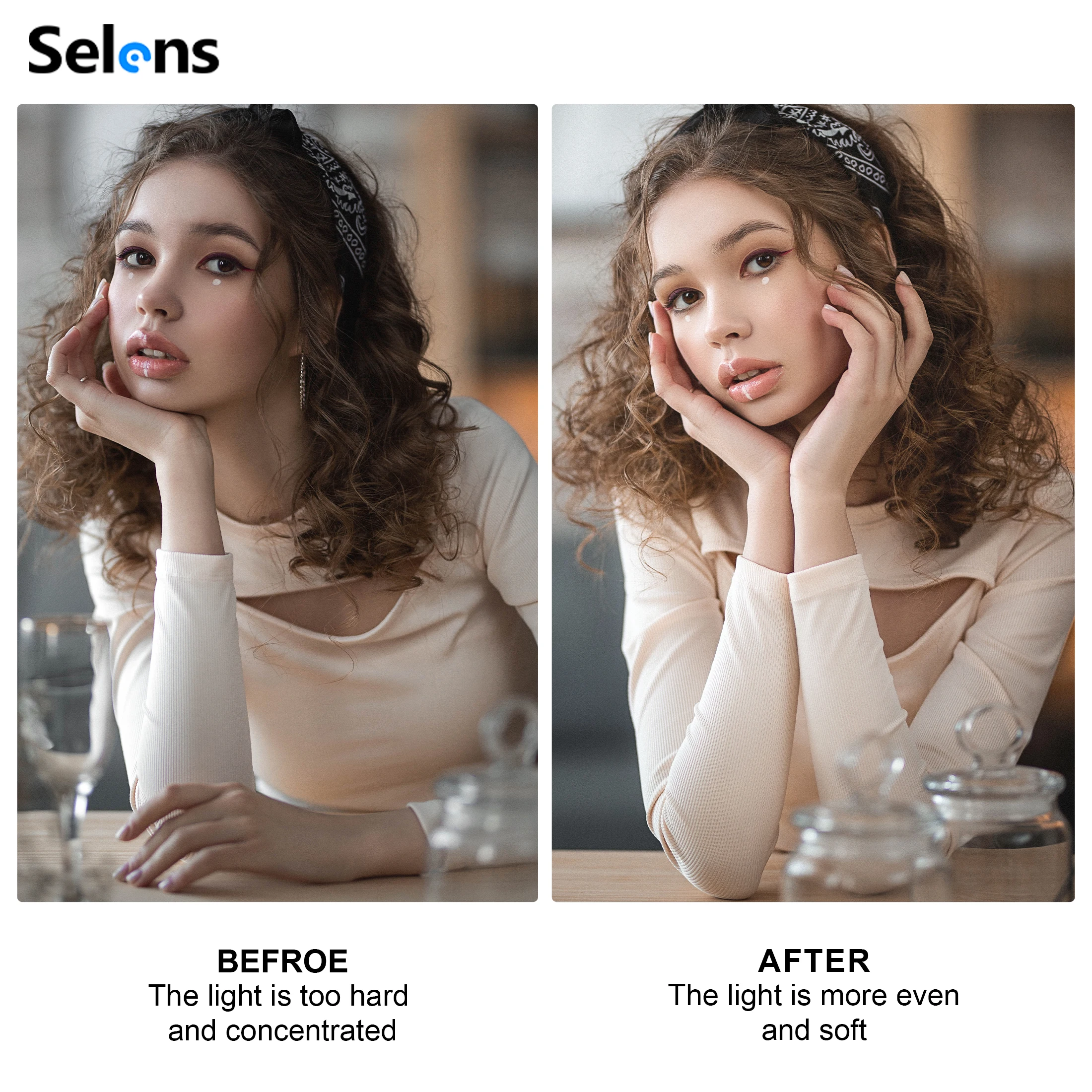 Selens White Diffuser Foldable Light Diffuser Light Diffusion Panel Reflector Production Video Studio Photography Portrait Shot