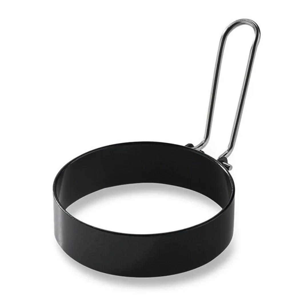 Premium Stainless Steel Round Omelette Hamburger Patty Maker Silicone coated Handle Multifunctional Cooking Tool