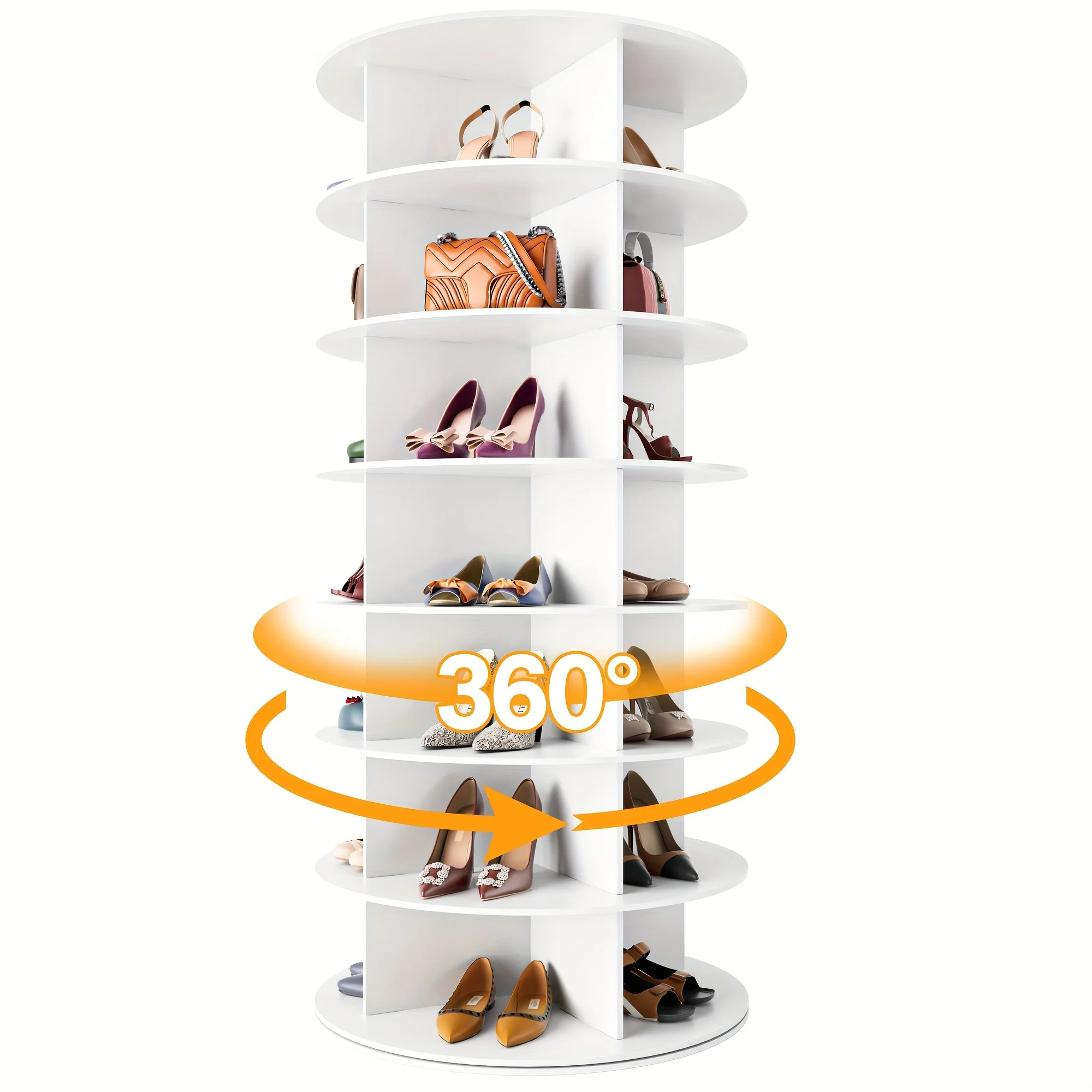 Pyramid Shoe Rack Rotating Shoe Rack Tower, 6-8 Tier Organiser, Vertical Rotating Shoe ...