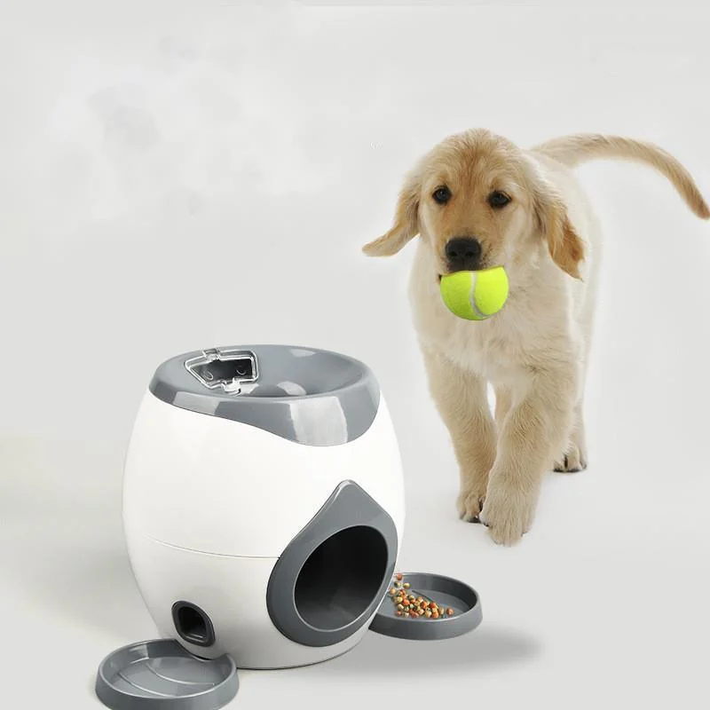 

Dog Pet Toys 2 In 1 Tennis Launcher Automatic Throwing Machine Training Slow Food Device Suitable Interactive Pet Feeder Toy