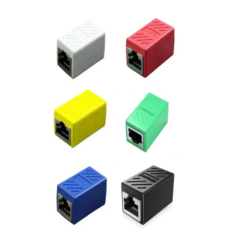 RJ45 żeński do sieci CAT6 złącze LAN Ethernet łącznik adaptera czarny/żółty/czerwony/niebieski/biały