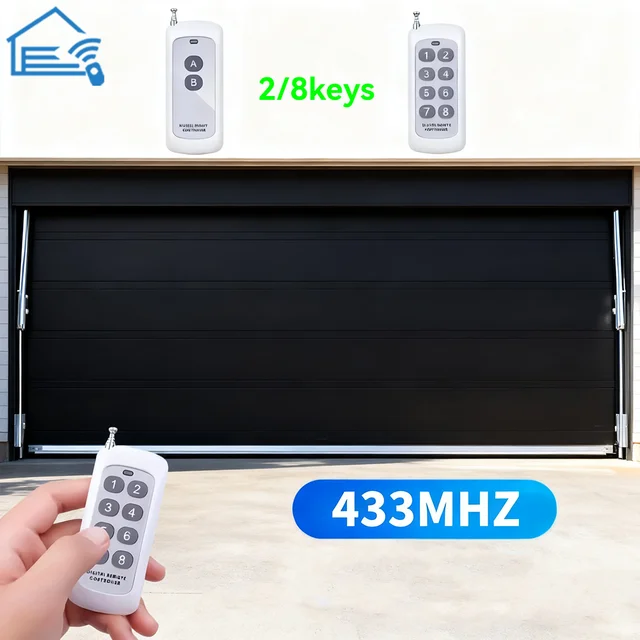 433Mhz Wireless RF Remote Control 1527 Learning Code Transmitter 2 / 8 Keys Long Range For Smart Home Garage Door Opener 2