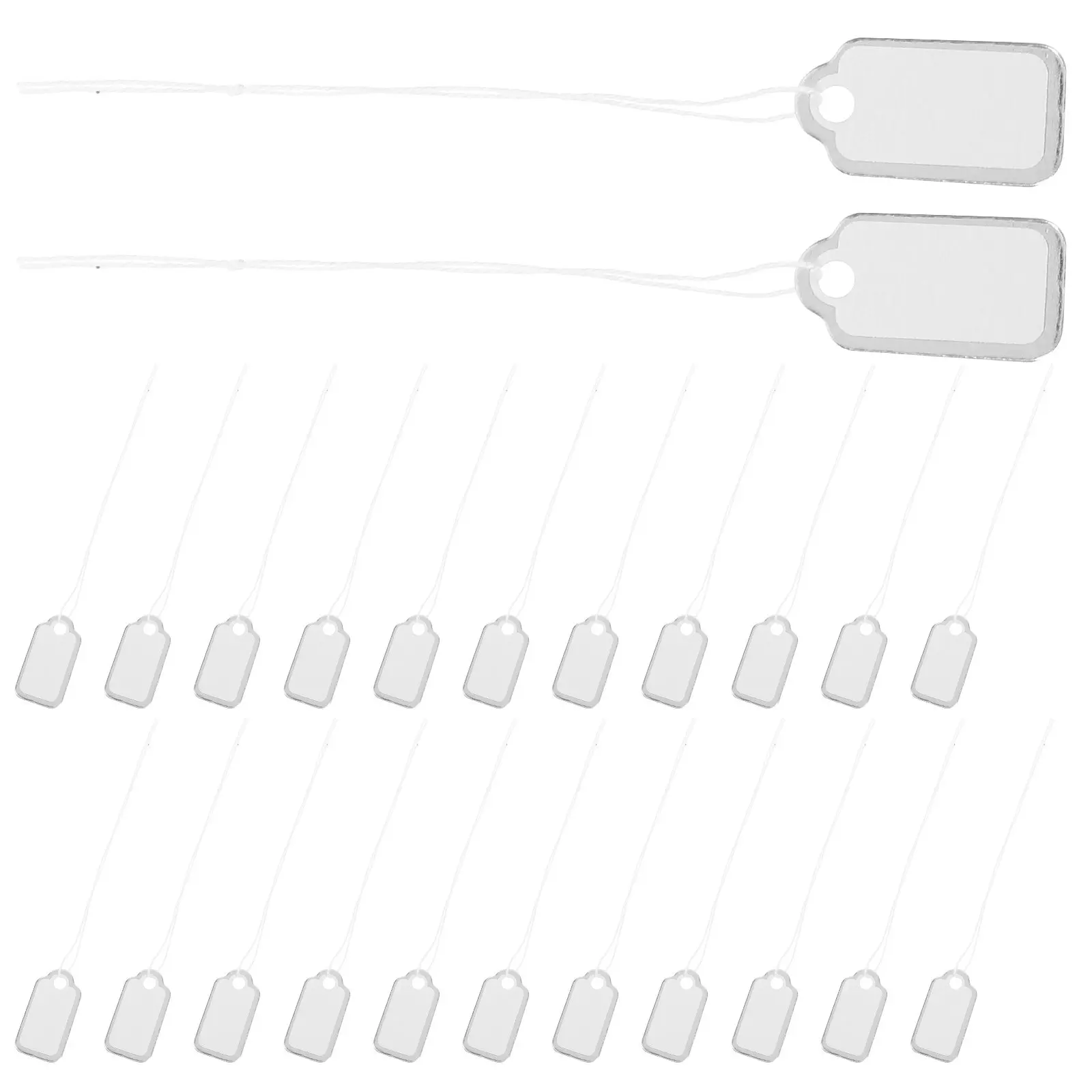 200Pcs 쥬얼리 태그 면끈 종이 태그 소매점 전시용 빈 필기 가능 태그 목걸이 팔찌 쥬얼리 포장