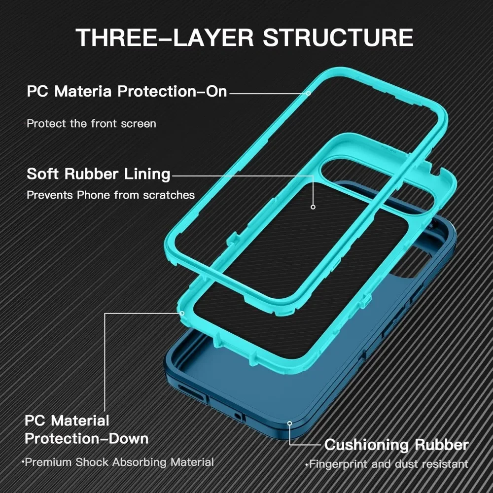 3-in-1 Heavy Duty Military Grade Anti-Drop Shockproof Protective Case Cover