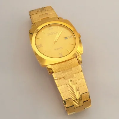 Gold Men's Quartz Movement Large Dial