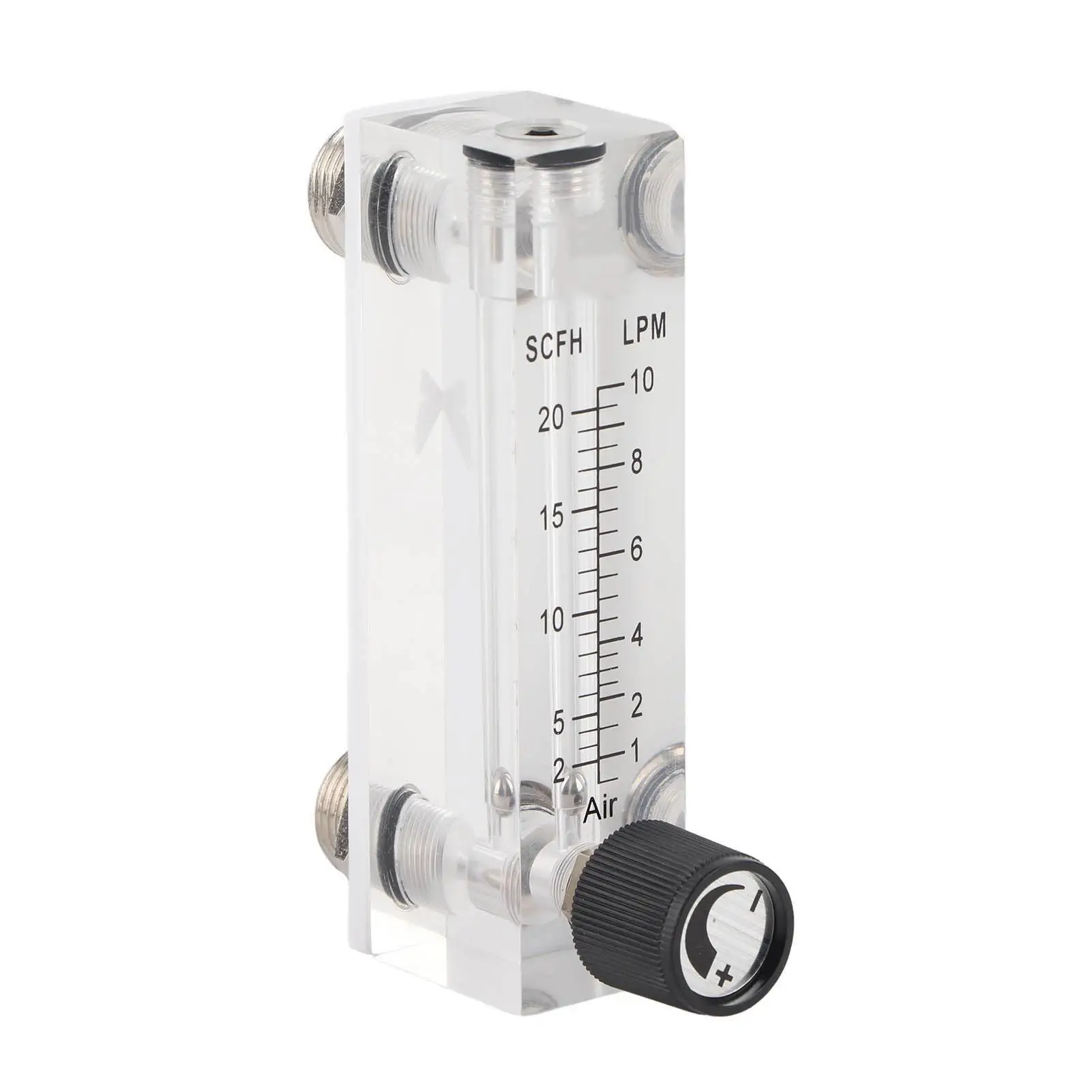 Adjustable 1/4 Inch LZM-6T Acrylic Gas Flowmeter Panel 1~10LPM for Accurate Gas Measurement