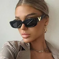 Retro Small Frame Cat Eye Sunglasses for Women 2026 Luxury V  Sun Glasses Men Fashion Jelly Sunglasses with Metal Hinges
