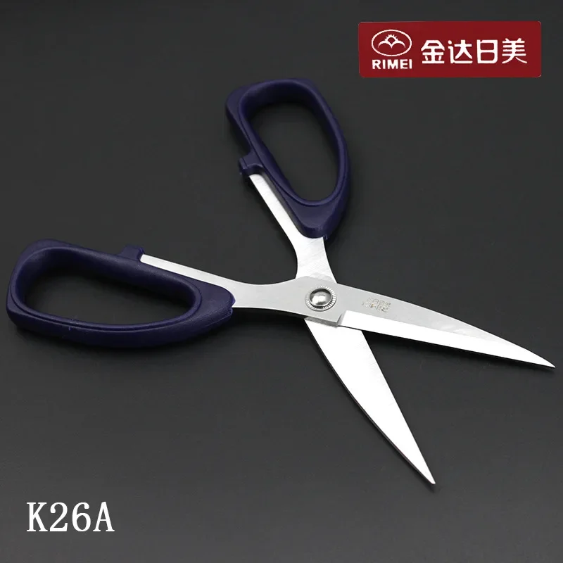 Jinda Rimei K24A 가정용 대형 가위, 두꺼운 파란색 손잡이, K25A, 사무용품