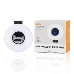 Enhanced Mobile Lens with LED Ring Light - 2 - in - 1 15X Macro for HD Close - Up Photography (Black)