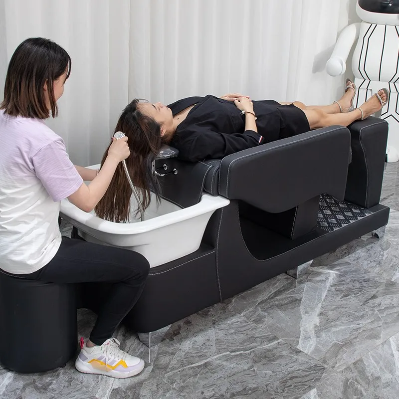 Hair Washing Massage Bed Shampo Shaving Simple Beauty Salon Chair Styling Cosmetic Sedia Per Shampoo Hairsalon Furniture CY50XT shaving treatment shampoo chair lava heads massage hair washing chair sink spa adult sedia per shampoo salon furniture cy50xt