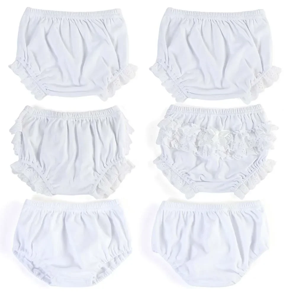 Ruffkids Newborn White Cotton Diaper Covers Infant Panties Toddler Boys Underwear Lace Ruffle Baby Girl Bloomer baby shorts