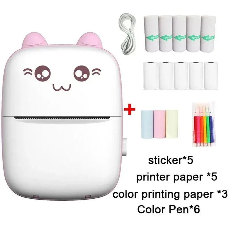 Portable thermal printer Mini Wireless BT 203dpi photo label memo printing error problem transparent sticker color paper