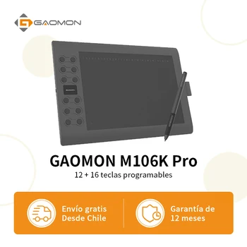 GAOMON M106K Pro Graphics Tablet Battery-free Pen Windows Mac Android OS Supported Digital Tablet, Upgraded Version of M106K