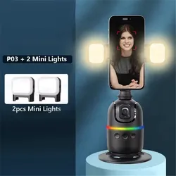 Enhanced Selfie Stick with 360° Auto Face Tracking & AI Gimbal for Videos and Live Streaming (Option 2)