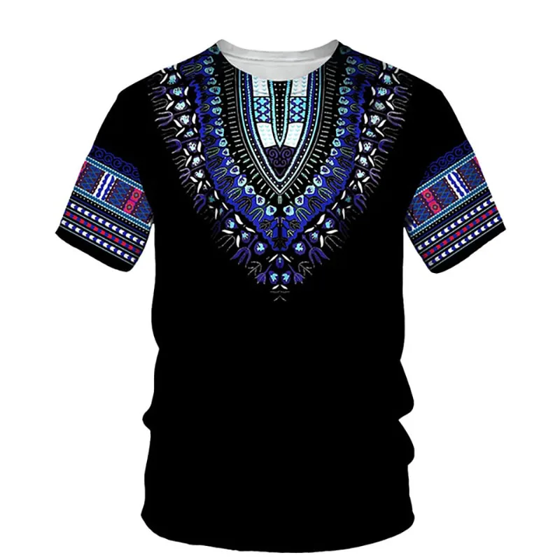 African Print Short Sleeve T Shirt