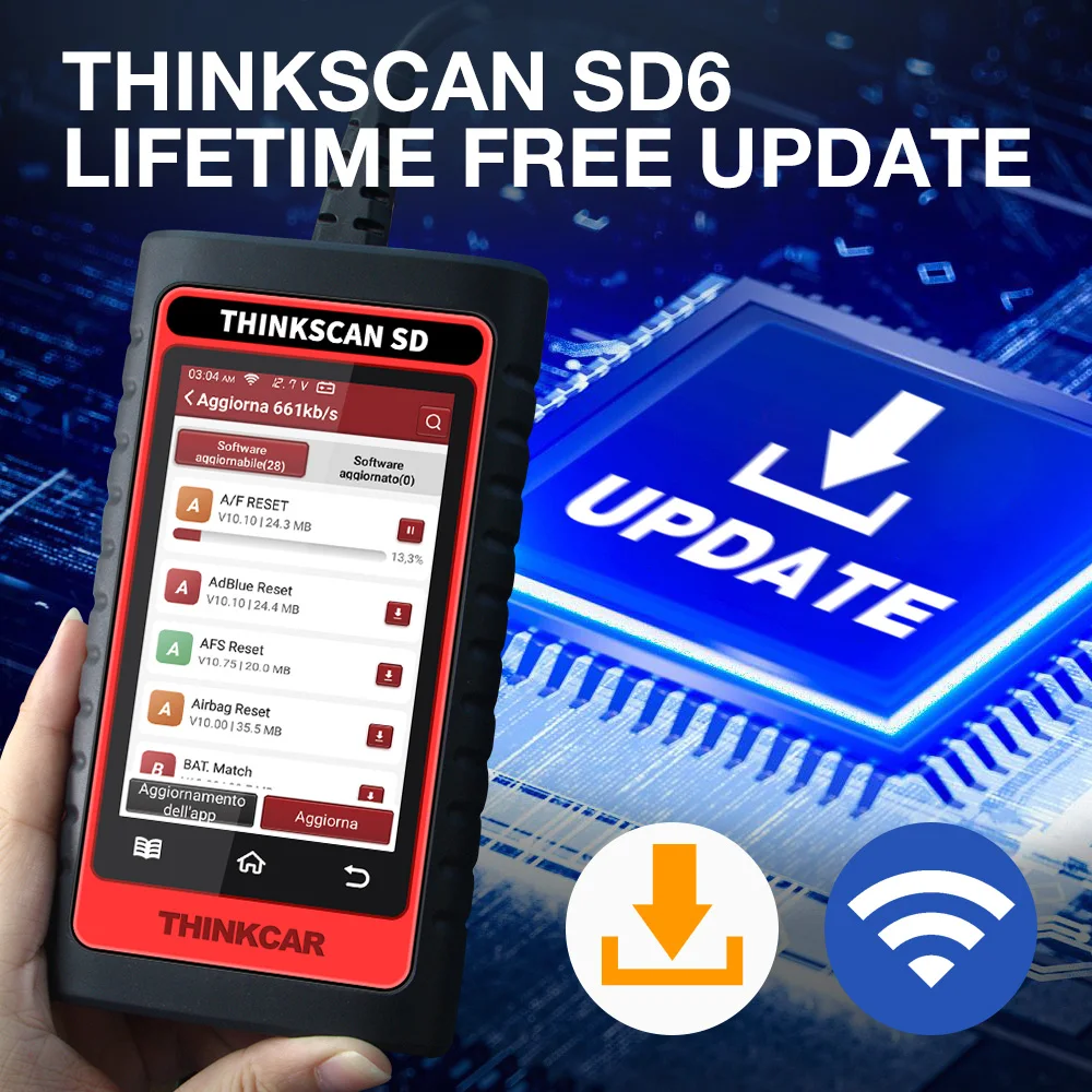 ThinkCar ThinkScan SD6 OBD2 Automotive Scanner Multi System Scan ABS SAS DPF A/F 28 Reset Professional Auto Car Diagnostic Tool auto inspection equipment