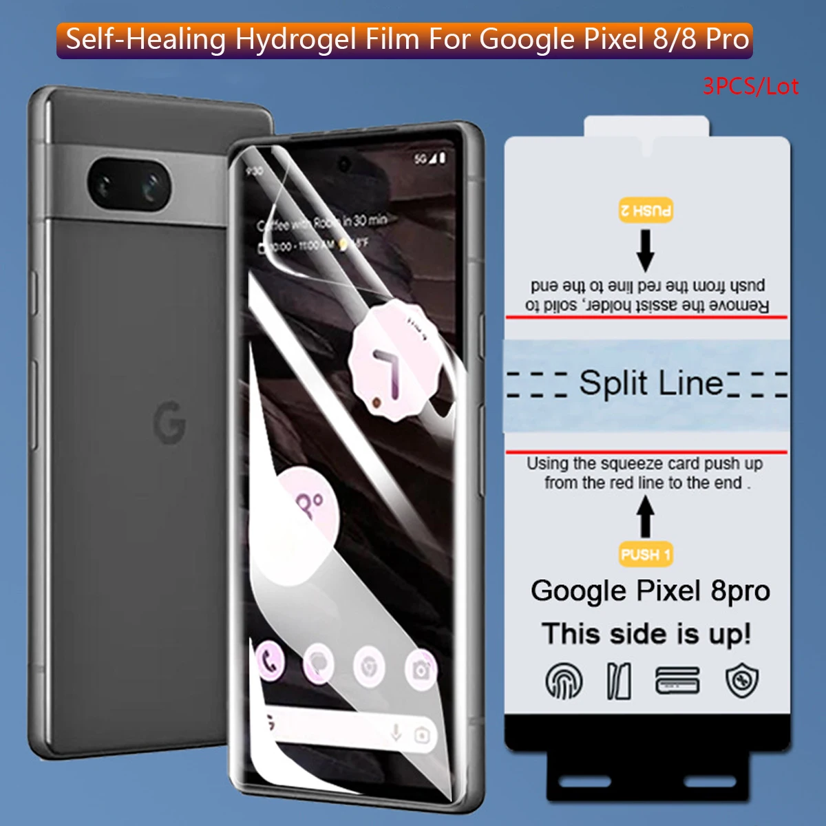 3Pcs Soft TPU Matte Screen Protector For Google Pixel 8 Pro 7A Pixel 7 6 Pro Full Cover Self-Healing HD Front Hydrogel Film