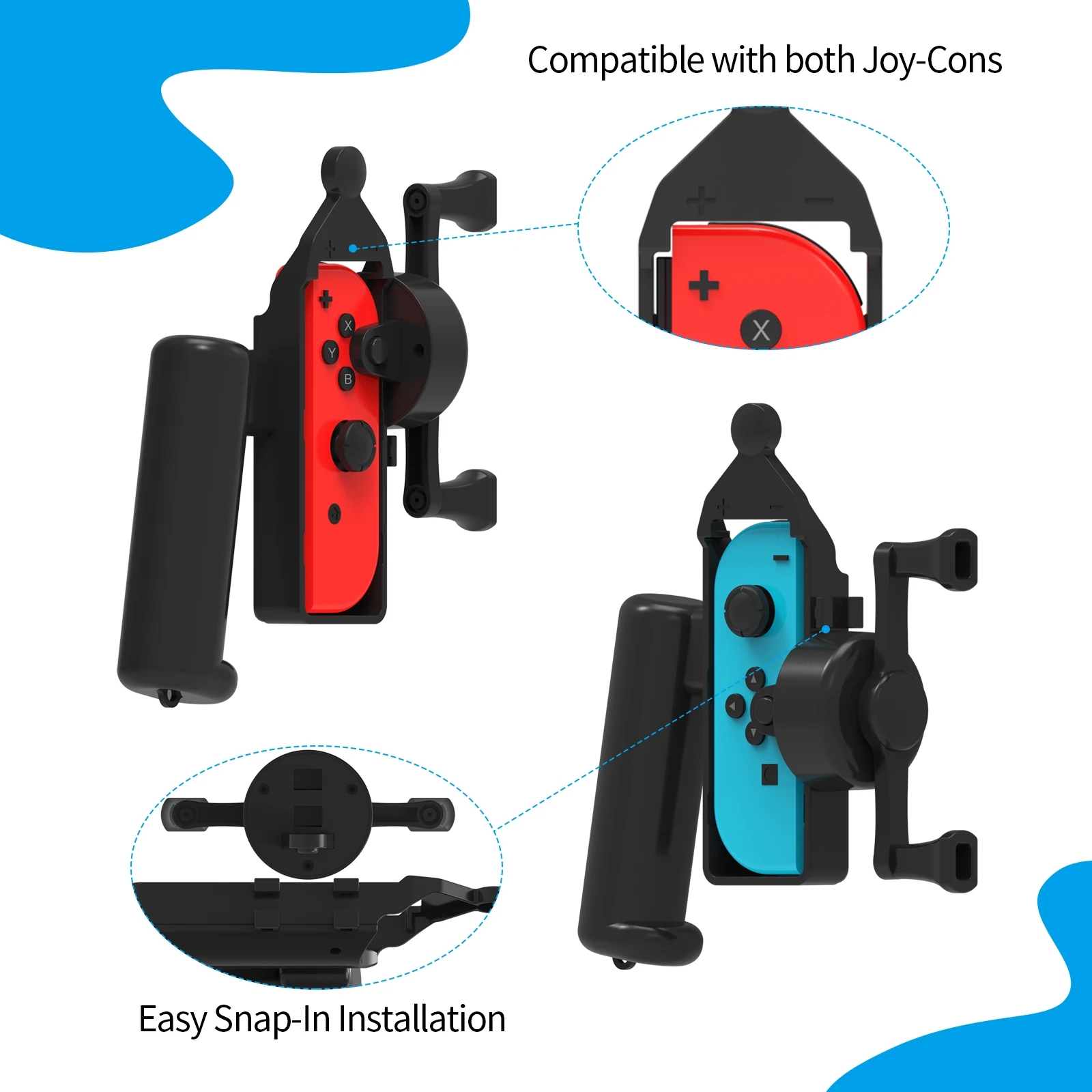The Body Sense Fishing Rod Game Accessories for Aquarium Fishing Games，Used for Nintendo Switch OLED Left and Right Handles