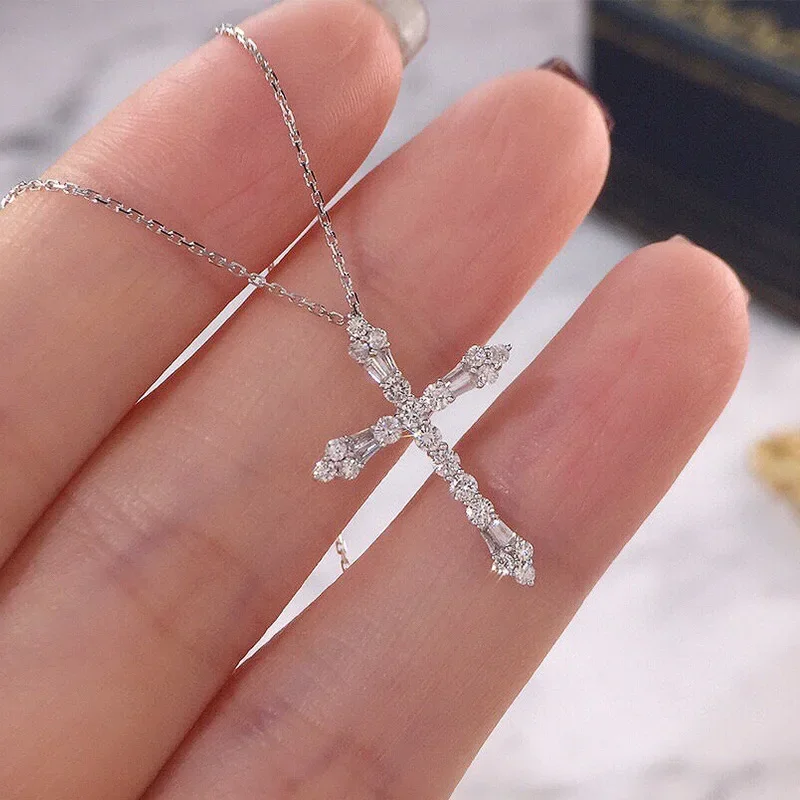 

Genuine 925 Sterling Silver Diamond Necklace Pendant for Women Fine Collares Mujer Joyas Diamond Silver 925 Jewelry Pendant Girl