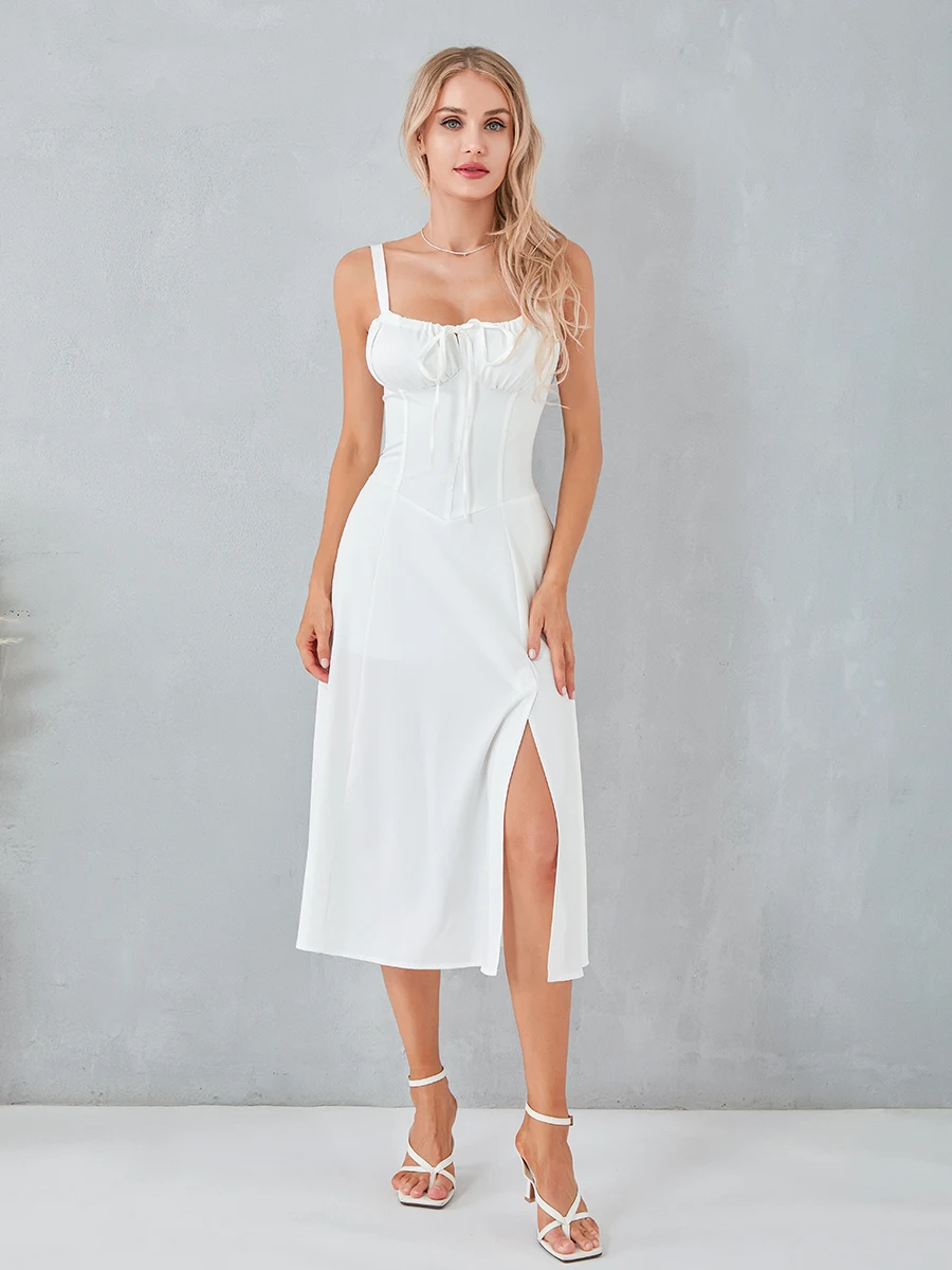 

New Fashion Women Sleeveless Dress Low Cut Floral Bustier Party A-Line Dress For Cocktail Beach Streetwear Summer Clothes S M L