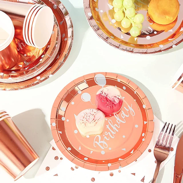 50 Piatti Di Carta Usa E Getta Con Lamina Oro - 23 Cm, Per Feste, Compleanni, Matrimoni, Eleganti E Pratici - Foto 3