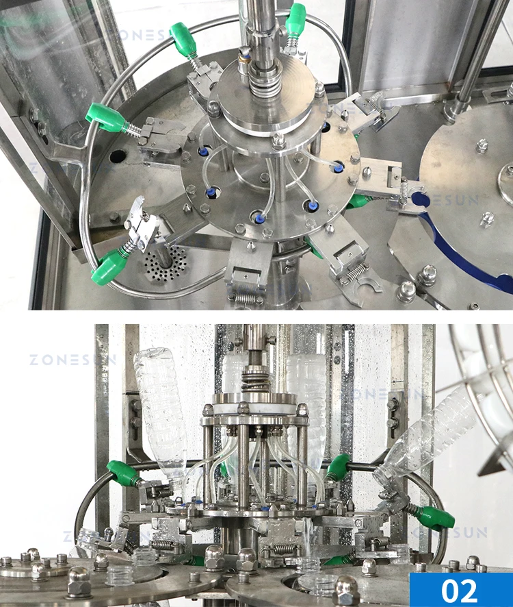 ZONESUN ZS-AFC883 Liquid Bottle Rinsing Filling Capping Production Line