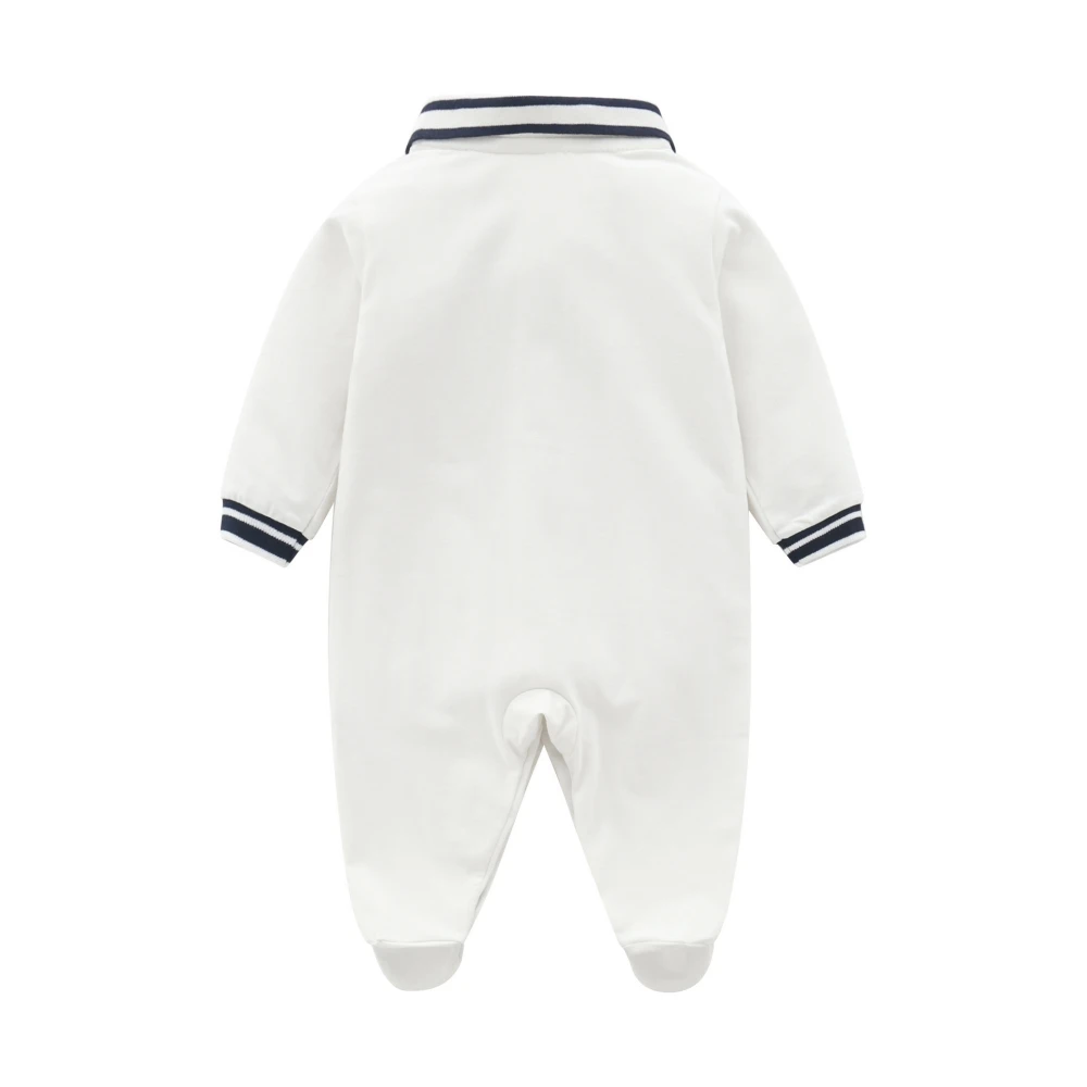 Baby onesie foot wrap romper cotton long sleeve gentleman rompers for toddler polo collar jumpsuit baby girl boys Autumn clothes