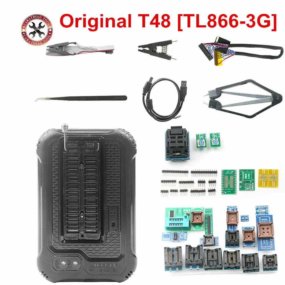 Universal Programmer Original Newest TL866 3rd Generation T48 Universal Programmer High speed Programmer with Full Adapters +test Clip PIC Bios
