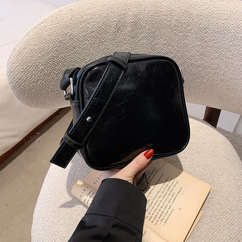 Shoulder Bag Summer Mini Square Solid Color Zipper Trendy All-match Women's Aesthetic PU Leather Texture Crossbody Bag Handbag