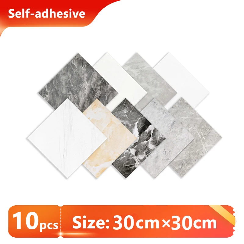 Wall Sticker Bathroom Tile Wall 30cmx30cm Self-adhesive Waterproof Wall ...
