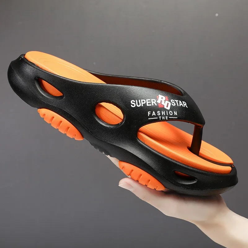 2024 Summer Men Flip Flops Cool Men Slippers Outdoor Beach Slides EVA  Soft Thick Soled Shoes Men Sandals